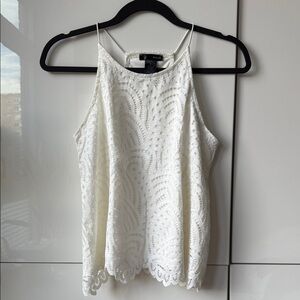 Aqua Ivory Lace Halter Top